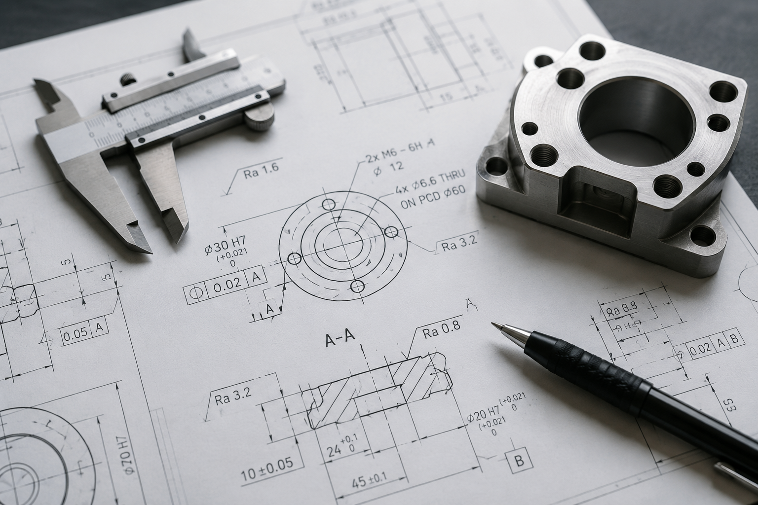 Как да разчитаме технически чертеж за CNC обработка: основни символи и означения